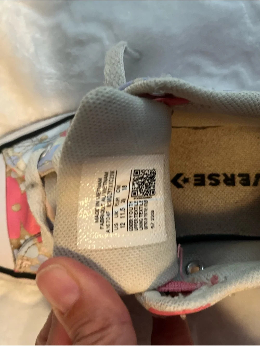 Converse Kids' Pink and Light Blue Floral Low-Top Sneakers